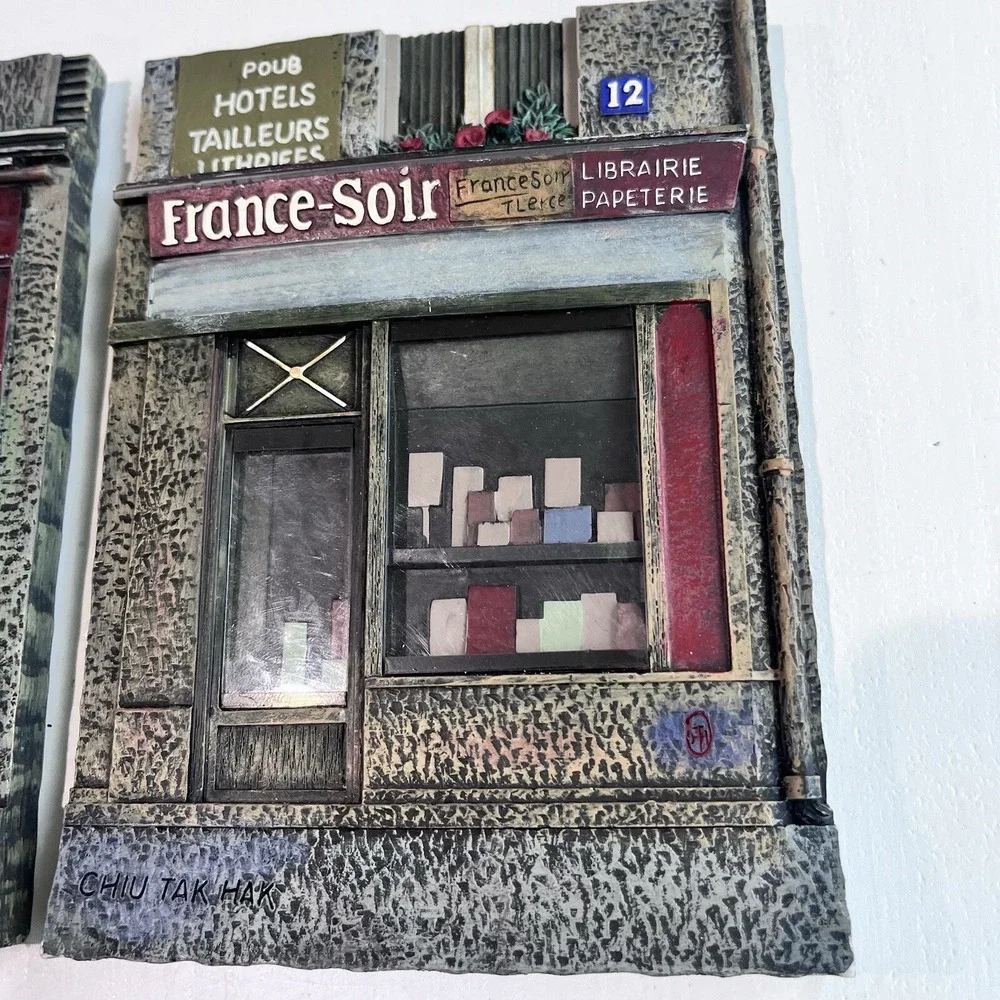 Chiu Tak Hak‎ 3D French Store Paris Plaque Set 4 Collection